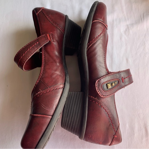 Earth Red-Burgundy Leather Clover Mary Jane Shoes Size 7.5 Boho Academia - Picture 6 of 9